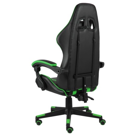 Fauteuil de jeux vidéo Noir et vert Similicuir