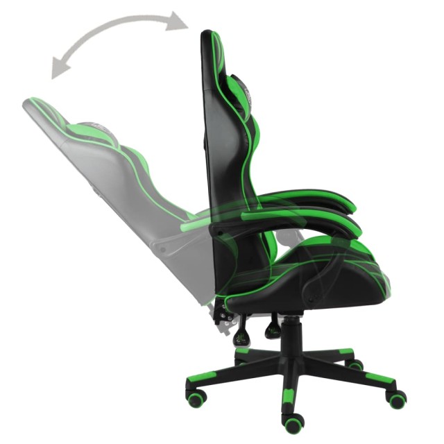 Fauteuil de jeux vidéo Noir et vert Similicuir