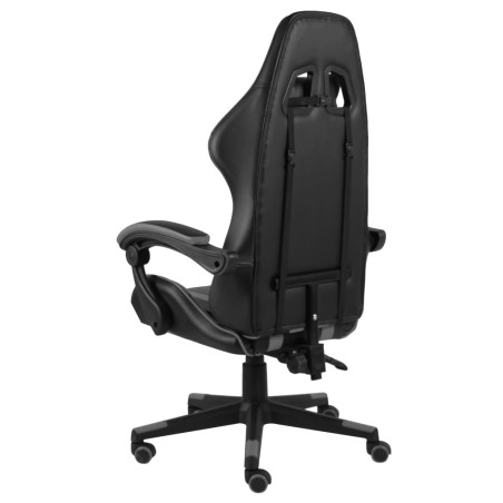 Fauteuil de jeux vidéo Noir et gris Similicuir