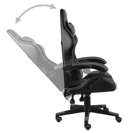 Fauteuil de jeux vidéo Noir et gris Similicuir