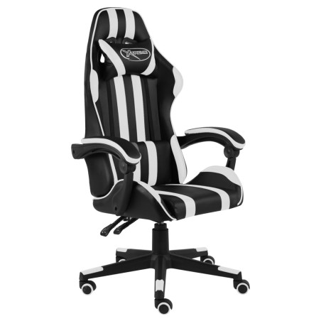 Fauteuil de jeux vidéo Noir et blanc Similicuir
