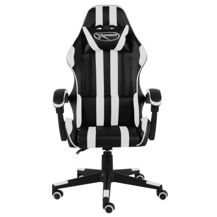 Fauteuil de jeux vidéo Noir et blanc Similicuir 2