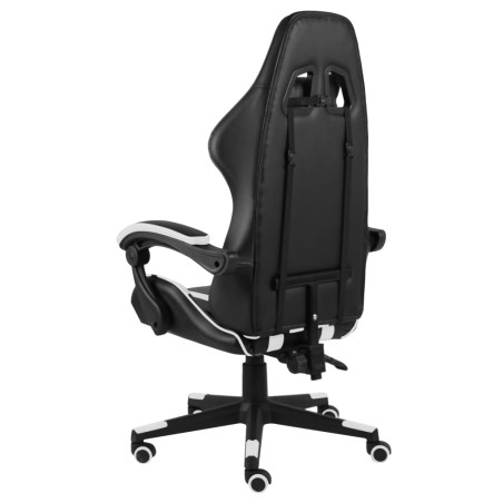 Fauteuil de jeux vidéo Noir et blanc Similicuir