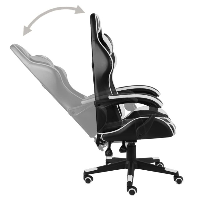 Fauteuil de jeux vidéo Noir et blanc Similicuir