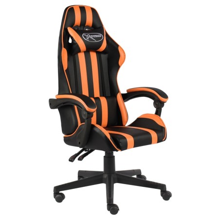 Fauteuil de jeux vidéo Noir et orange Similicuir
