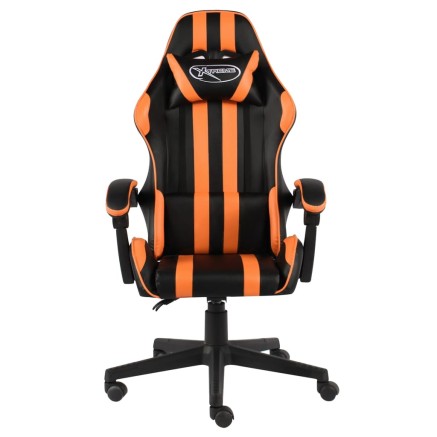 Fauteuil de jeux vidéo Noir et orange Similicuir 2