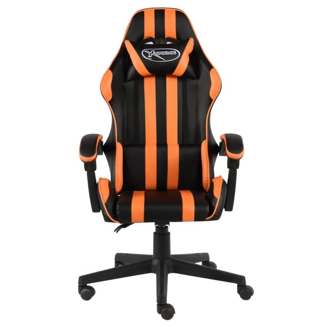 Fauteuil de jeux vidéo Noir et orange Similicuir