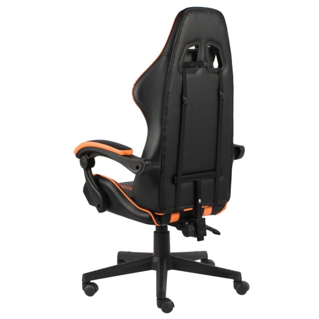 Fauteuil de jeux vidéo Noir et orange Similicuir