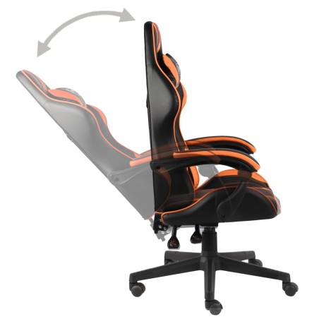 Fauteuil de jeux vidéo Noir et orange Similicuir