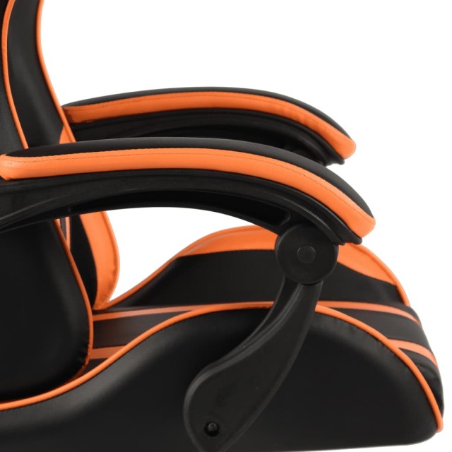 Fauteuil de jeux vidéo Noir et orange Similicuir