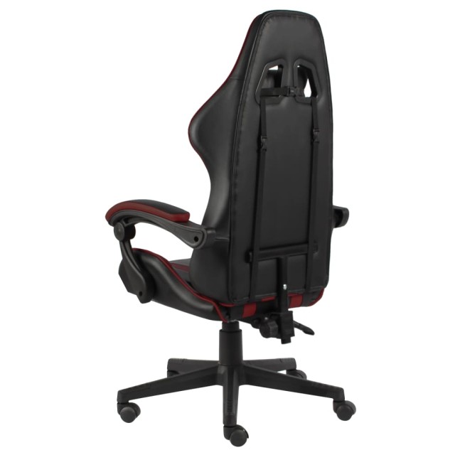Fauteuil de jeux vidéo Noir et rouge bordeaux Similicuir