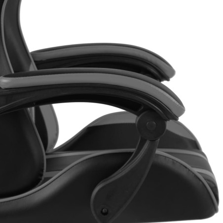Fauteuil de jeux vidéo avec repose-pied Noir et gris Similicuir