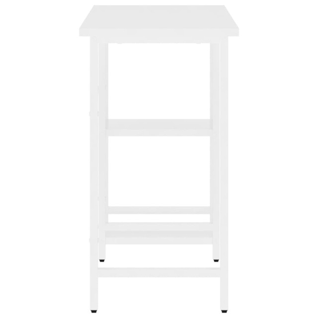 Bureau d'ordinateur Blanc 80x40x72 cm MDF et métal