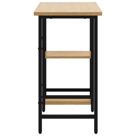 Bureau d'ordinateur Noir et chêne clair 80x40x72cm MDF et métal