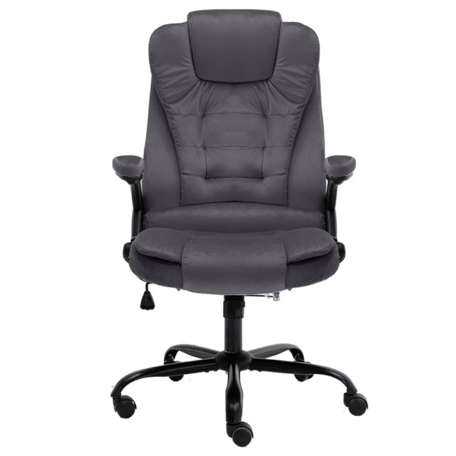 Chaise de bureau Gris foncé Velours