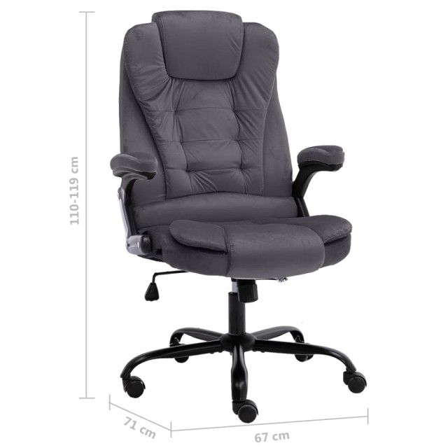 Chaise de bureau Gris foncé Velours