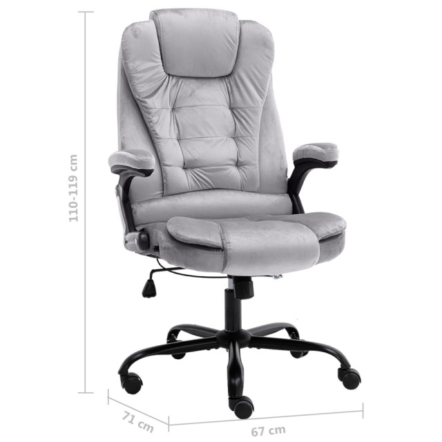 Chaise de bureau Gris clair Velours