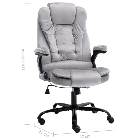 Chaise de bureau Gris clair Velours