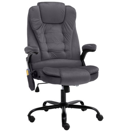Chaise de bureau de massage Gris foncé Velours