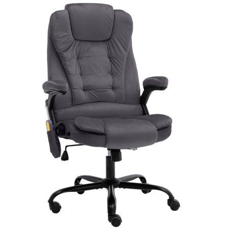 Chaise de bureau de massage Gris foncé Velours