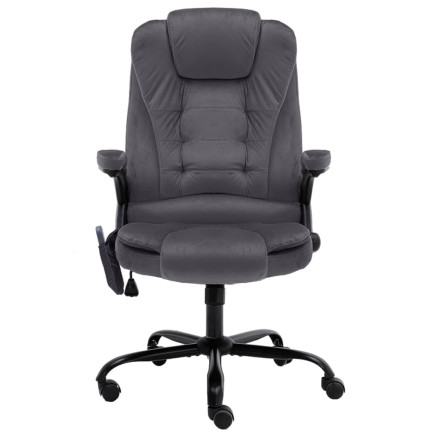 Chaise de bureau de massage Gris foncé Velours 2