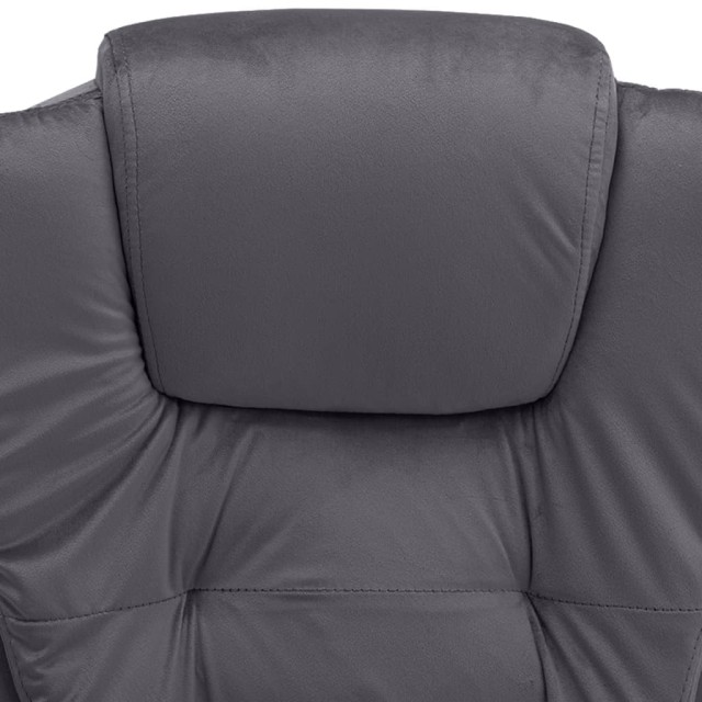 Chaise de bureau de massage Gris foncé Velours