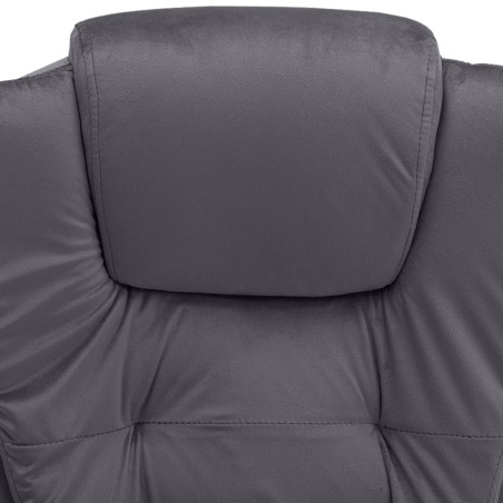 Chaise de bureau de massage Gris foncé Velours