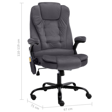 Chaise de bureau de massage Gris foncé Velours