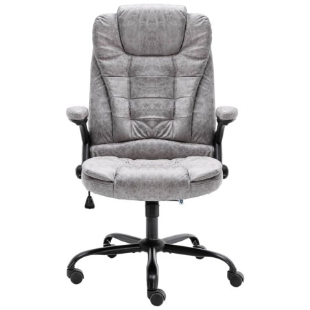 Chaise de bureau gris clair similicuir daim