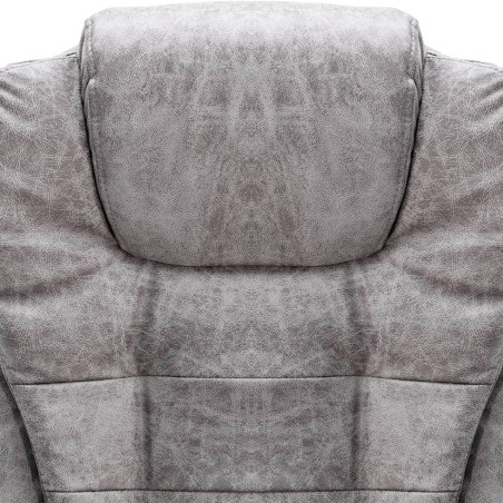 Chaise de bureau gris clair similicuir daim