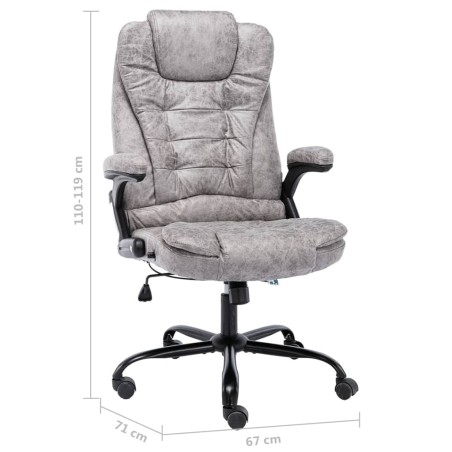 Chaise de bureau gris clair similicuir daim