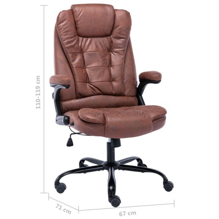 Chaise de bureau marron clair similicuir daim