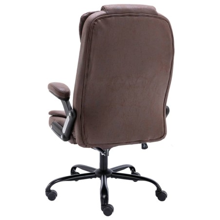 Chaise de bureau marron foncé similicuir daim