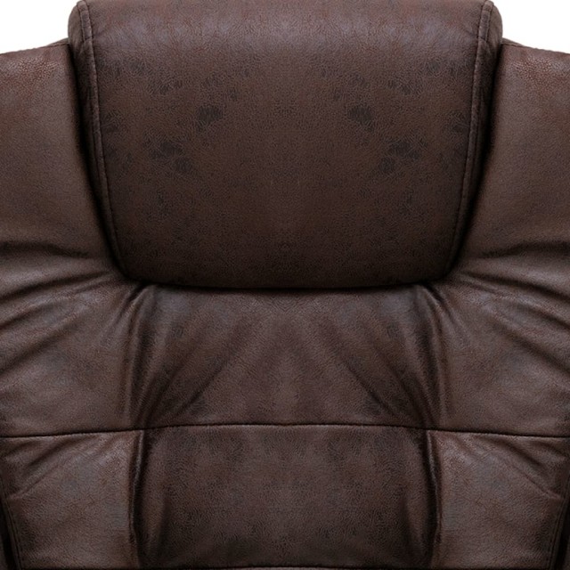 Chaise de bureau marron foncé similicuir daim