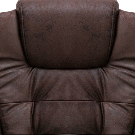 Chaise de bureau marron foncé similicuir daim