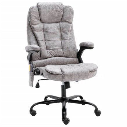 Chaise de bureau de massage gris clair similicuir daim