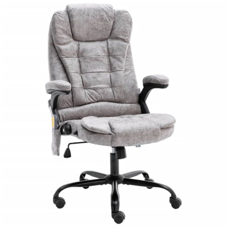Chaise de bureau de massage gris clair similicuir daim
