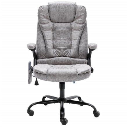 Chaise de bureau de massage gris clair similicuir daim 2