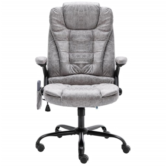 Chaise de bureau de massage gris clair similicuir daim