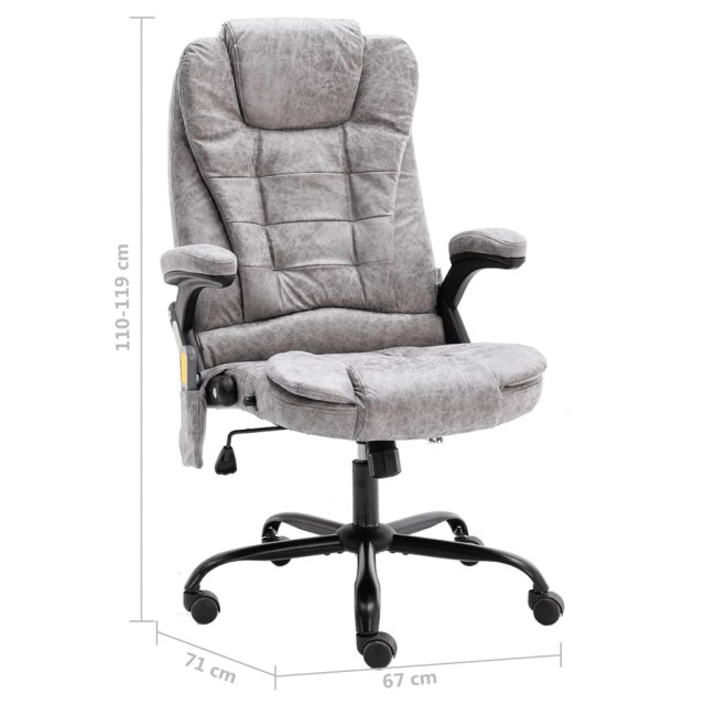 Chaise de bureau de massage gris clair similicuir daim