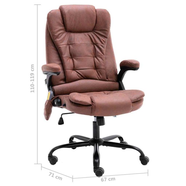 Chaise de bureau de massage marron clair similicuir daim