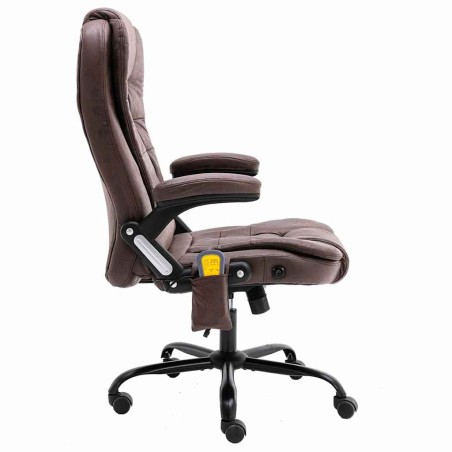 Chaise de bureau de massage marron foncé similicuir daim