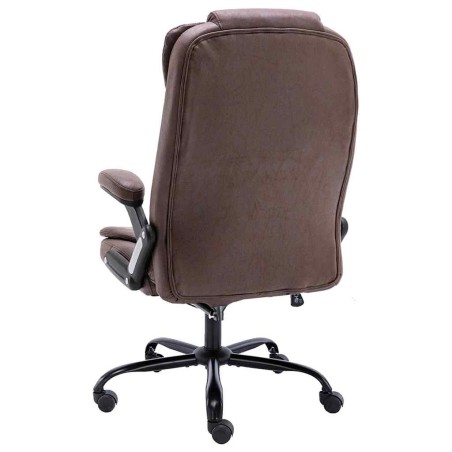 Chaise de bureau de massage marron foncé similicuir daim