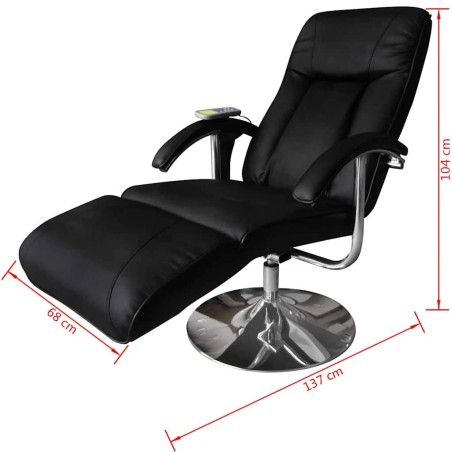 Fauteuil de massage Noir Similicuir