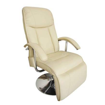 Fauteuil de massage blanc crème similicuir