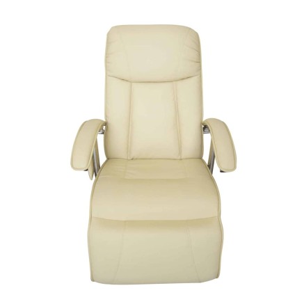 Fauteuil de massage blanc crème similicuir 2