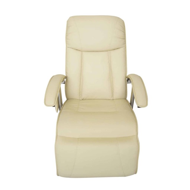 Fauteuil de massage blanc crème similicuir