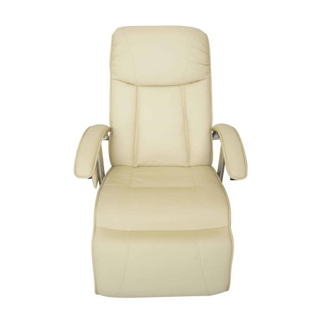 Fauteuil de massage blanc crème similicuir