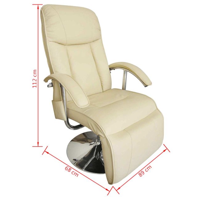 Fauteuil de massage blanc crème similicuir