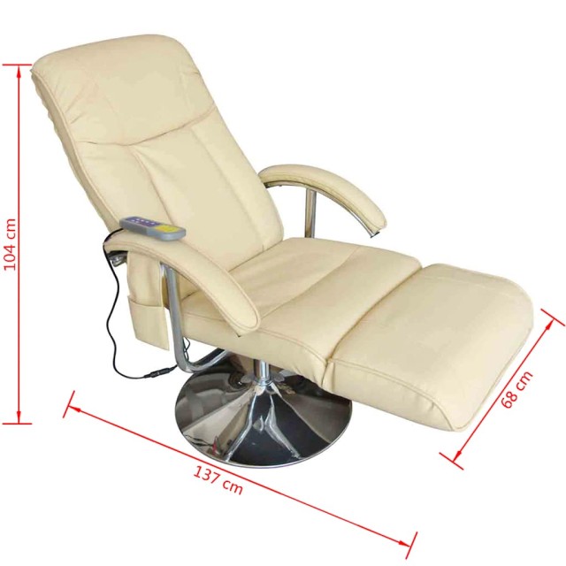 Fauteuil de massage blanc crème similicuir